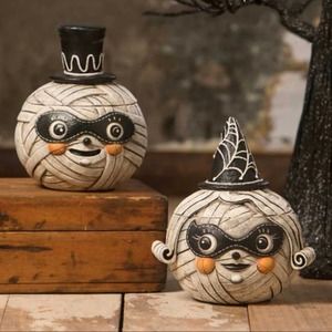 2 New Johanna Parker Bethany Lowe Mummy Moe & Mumma Mia Container Halloween Set